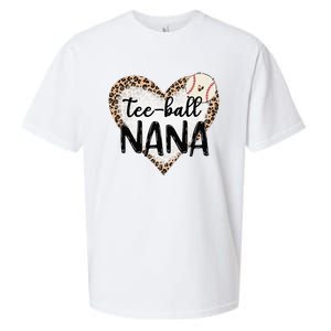 Tee Ball Nana Leopard Print Heart Ball Mom Mother's Day Sueded Cloud Jersey T-Shirt