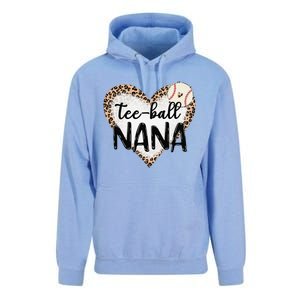 Tee Ball Nana Leopard Print Heart Ball Mom Mother's Day Unisex Surf Hoodie