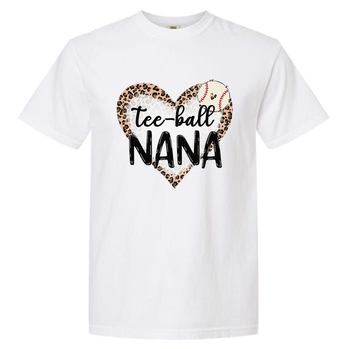 Tee Ball Nana Leopard Print Heart Ball Mom Mother's Day Garment-Dyed Heavyweight T-Shirt