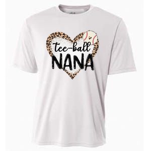 Tee Ball Nana Leopard Print Heart Ball Mom Mother's Day Cooling Performance Crew T-Shirt