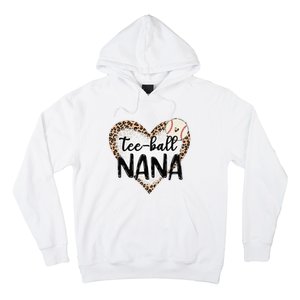 Tee Ball Nana Leopard Print Heart Ball Mom Mother's Day Hoodie