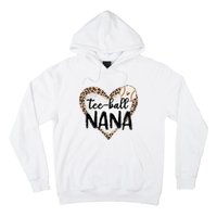 Tee Ball Nana Leopard Print Heart Ball Mom Mother's Day Hoodie