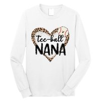 Tee Ball Nana Leopard Print Heart Ball Mom Mother's Day Long Sleeve Shirt