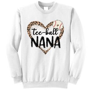 Tee Ball Nana Leopard Print Heart Ball Mom Mother's Day Sweatshirt