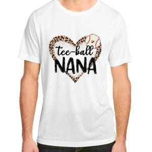 Tee Ball Nana Leopard Print Heart Ball Mom Mother's Day Adult ChromaSoft Performance T-Shirt