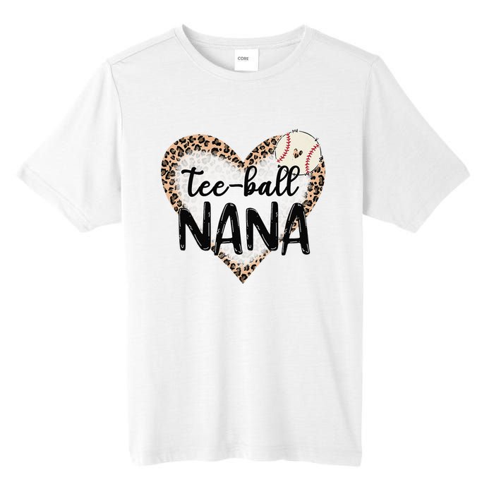 Tee Ball Nana Leopard Print Heart Ball Mom Mother's Day Tall Fusion ChromaSoft Performance T-Shirt