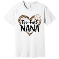 Tee Ball Nana Leopard Print Heart Ball Mom Mother's Day Premium T-Shirt