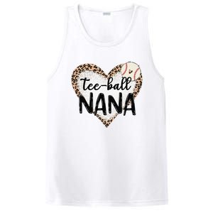 Tee Ball Nana Leopard Print Heart Ball Mom Mother's Day PosiCharge Competitor Tank