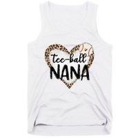 Tee Ball Nana Leopard Print Heart Ball Mom Mother's Day Tank Top