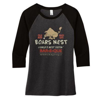 The Boars Nest Vintage Women's Tri-Blend 3/4-Sleeve Raglan Shirt