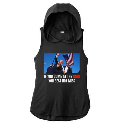 Trump Best Not Miss 2024 Election Design Ladies PosiCharge Tri-Blend Wicking Draft Hoodie Tank