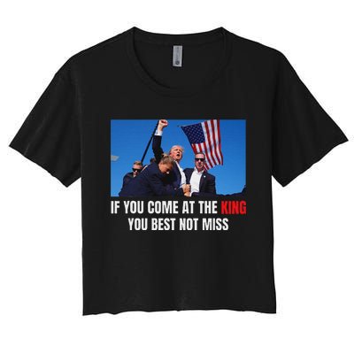 Trump Best Not Miss 2024 Election Design Women's Crop Top Tee