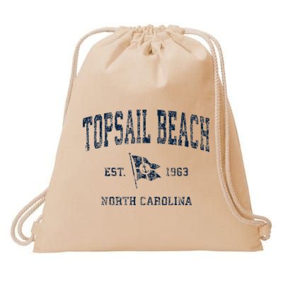 Topsail Beach Nc Vintage Sports Boat Anchor Flag Drawstring Bag