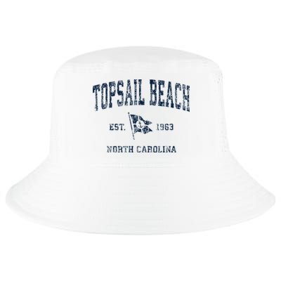 Topsail Beach Nc Vintage Sports Boat Anchor Flag Cool Comfort Performance Bucket Hat