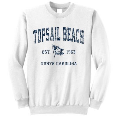 Topsail Beach Nc Vintage Sports Boat Anchor Flag Sweatshirt
