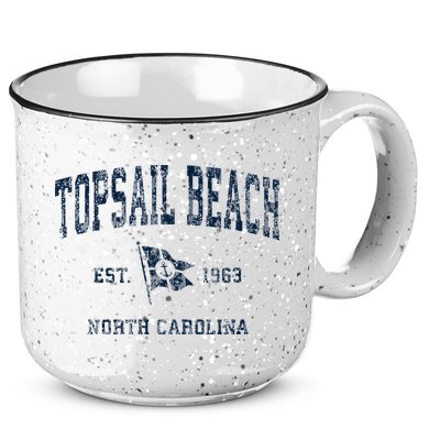 Topsail Beach Nc Vintage Sports Boat Anchor Flag 15oz Campfire Ceramic Mug