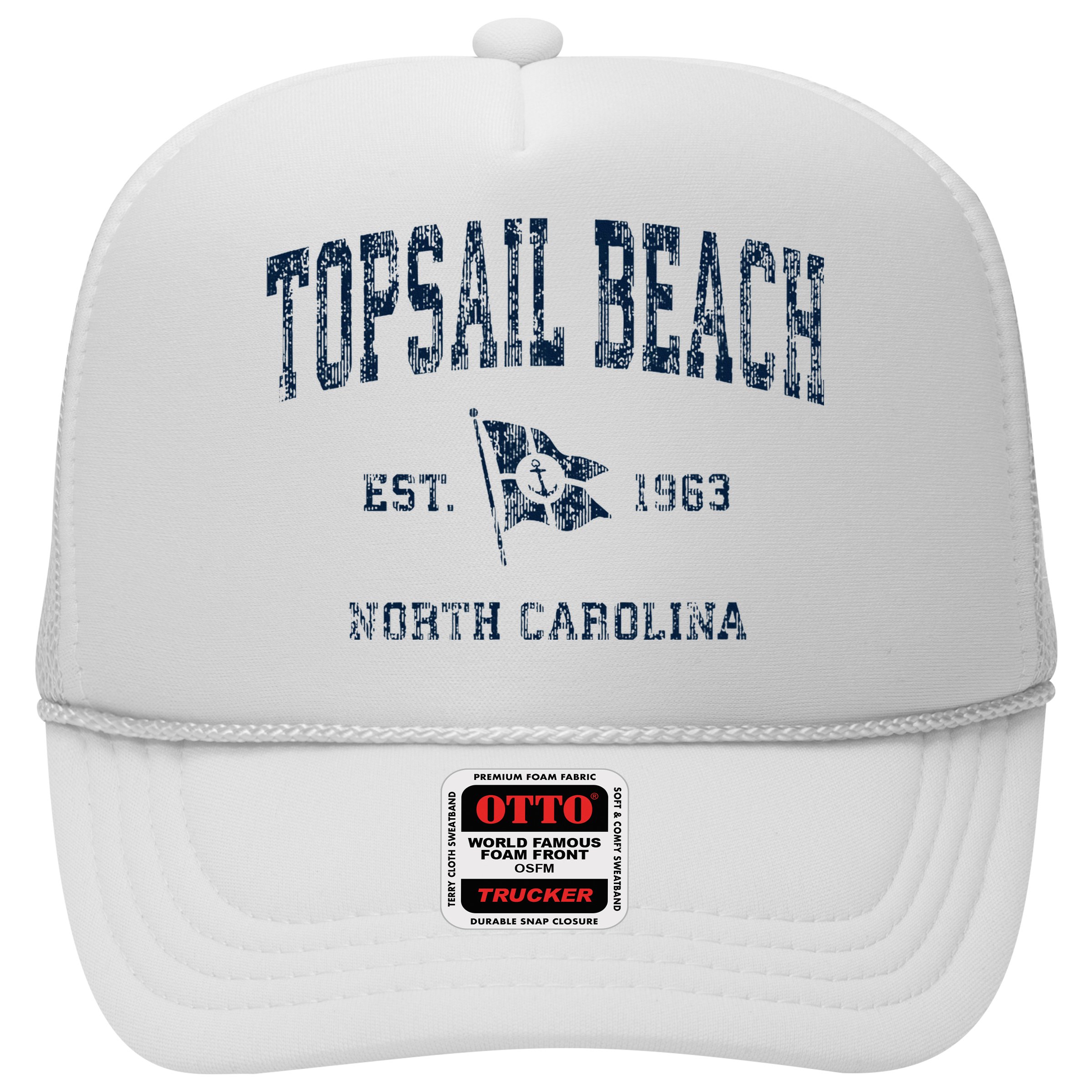 Topsail Beach Nc Vintage Sports Boat Anchor Flag Hat
