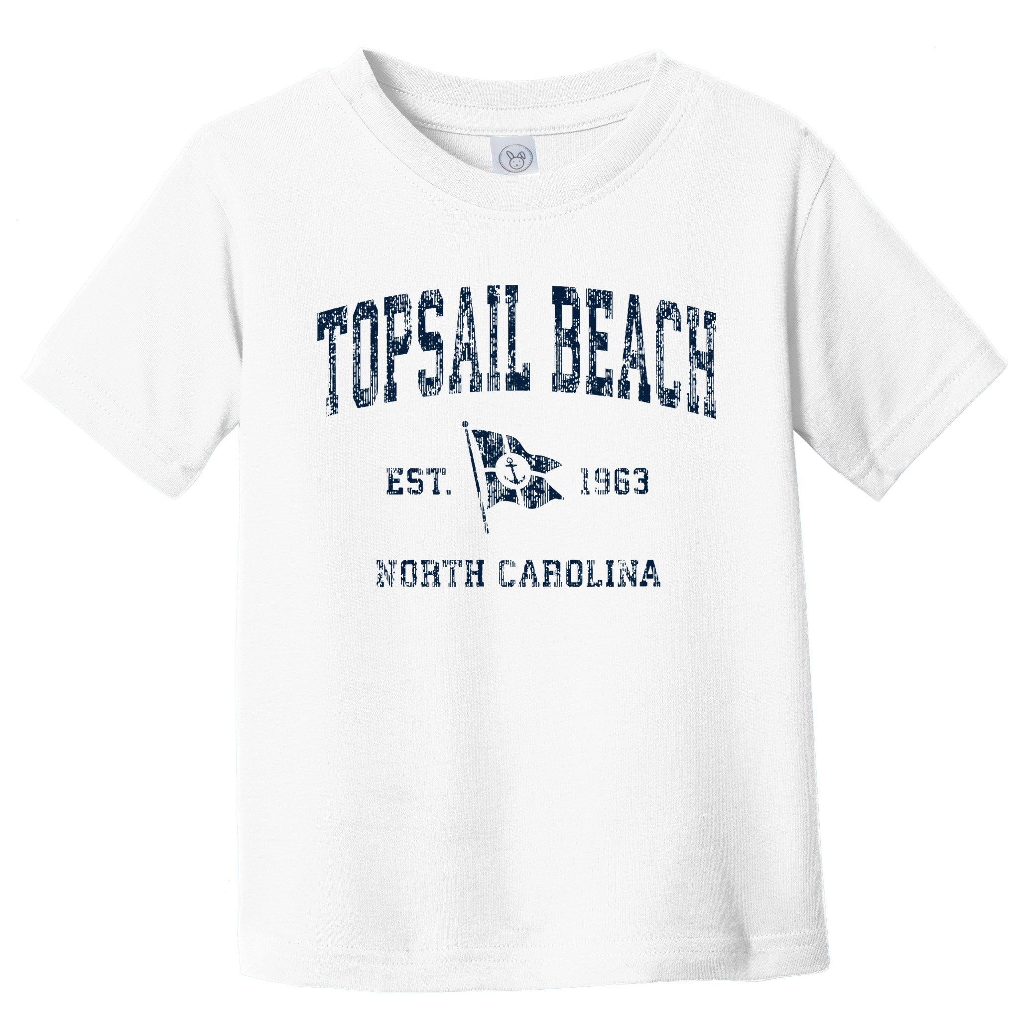 Topsail Beach Nc Vintage Sports Boat Anchor Flag Toddler T-Shirt