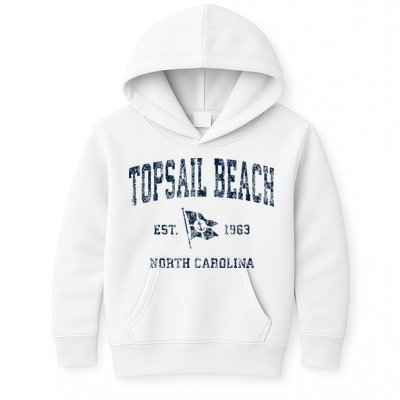 Topsail Beach Nc Vintage Sports Boat Anchor Flag Kids Hoodie