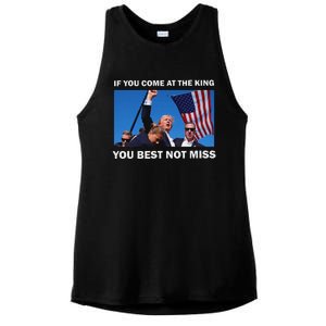 Trump Best Not Miss Bold Design Ladies PosiCharge Tri-Blend Wicking Tank