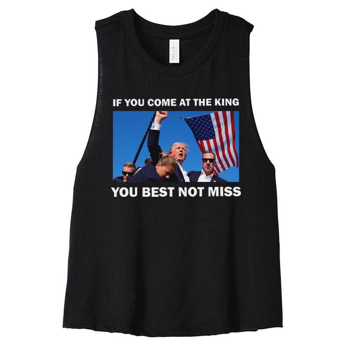 Trump Best Not Miss Bold Design Women's Racerback Cropped Tank