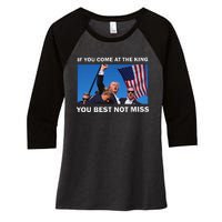 Trump Best Not Miss Bold Design Women's Tri-Blend 3/4-Sleeve Raglan Shirt