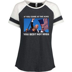 Trump Best Not Miss Bold Design Enza Ladies Jersey Colorblock Tee