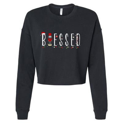 Trendy Blessed Nutcracker Cropped Pullover Crew
