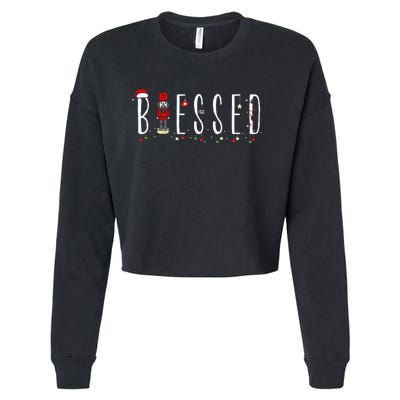 Trendy Blessed Nutcracker Cropped Pullover Crew