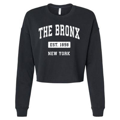 The Bronx New York Ny Vintage Established Sports Cropped Pullover Crew