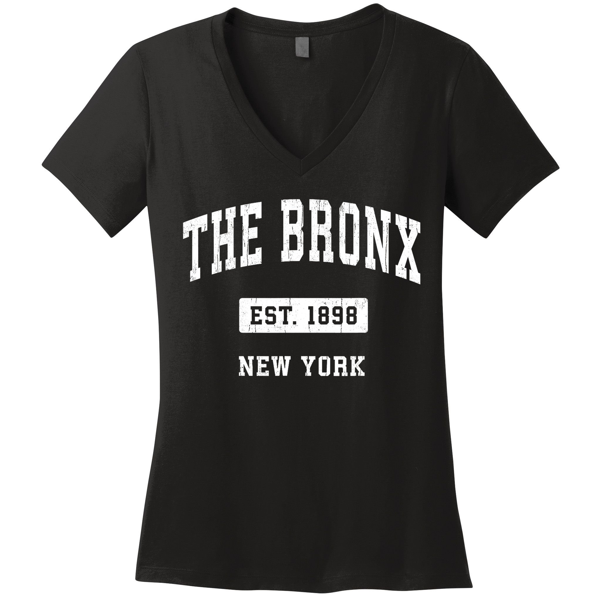 The Bronx New York Ny Vintage Established Sports Women's V-Neck T-Shirt