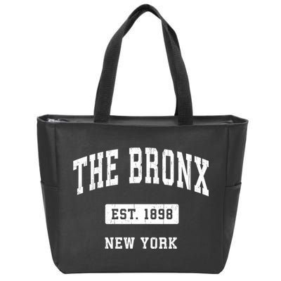 The Bronx New York Ny Vintage Established Sports Zip Tote Bag