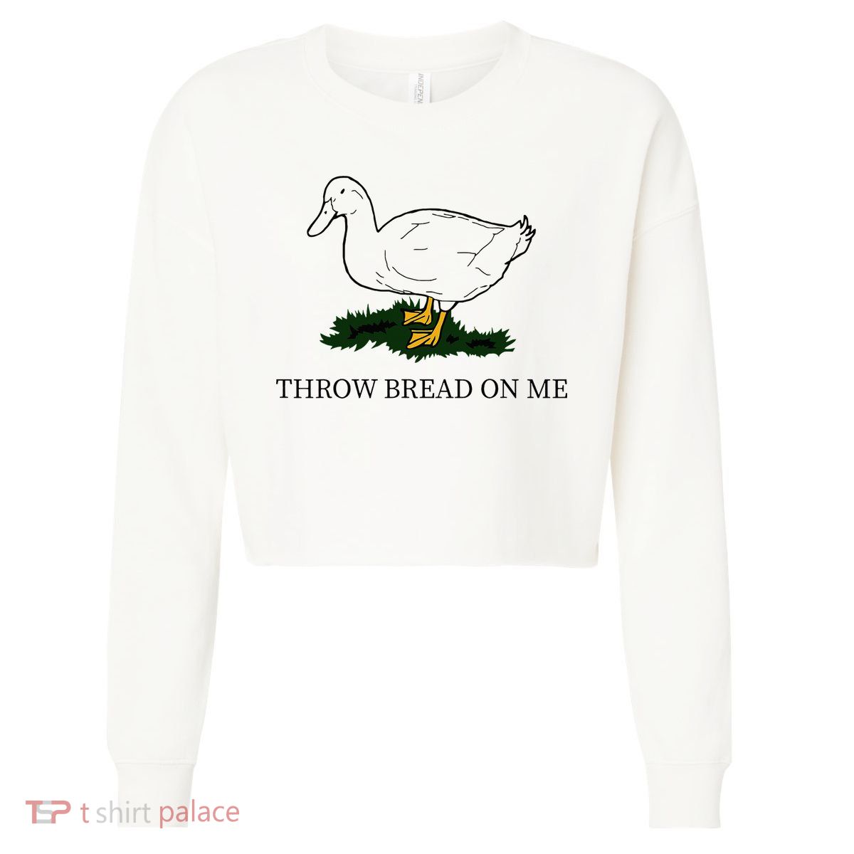 Throw Bread On Me Cropped Pullover Crew