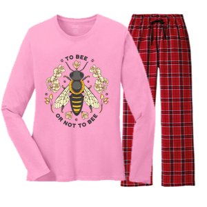 To Bee Or Not To Bee Bumblebee Spring Women's Long Sleeve Flannel Pajama Set 