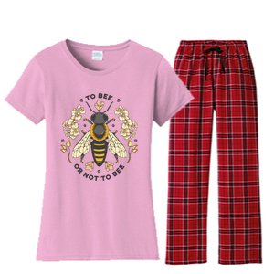 To Bee Or Not To Bee Bumblebee Spring Women's Flannel Pajama Set