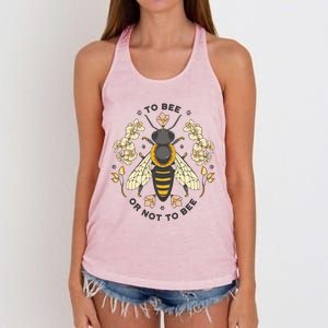 To Bee Or Not To Bee Bumblebee Spring Women's Knotted Racerback Tank