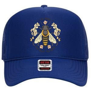 To Bee Or Not To Bee Bumblebee Spring High Crown Mesh Back Trucker Hat