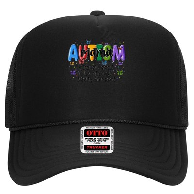 Totally Blessed Often Stressed A Bit Of A Mess Autism Mama Trucker Hat