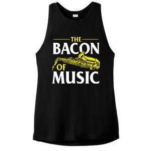 The Bacon Of Music Saxophone Player Saxophonist Jazz Ladies PosiCharge Tri-Blend Wicking Tank