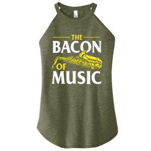 The Bacon Of Music Saxophone Player Saxophonist Jazz Women's Perfect Tri Rocker Tank