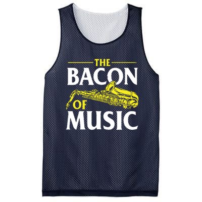 The Bacon Of Music Saxophone Player Saxophonist Jazz Mesh Reversible Basketball Jersey Tank