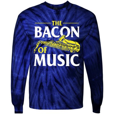 The Bacon Of Music Saxophone Player Saxophonist Jazz Tie-Dye Long Sleeve Shirt