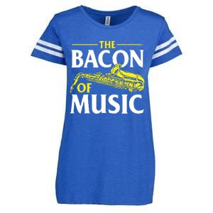 The Bacon Of Music Saxophone Player Saxophonist Jazz Enza Ladies Jersey Football T-Shirt