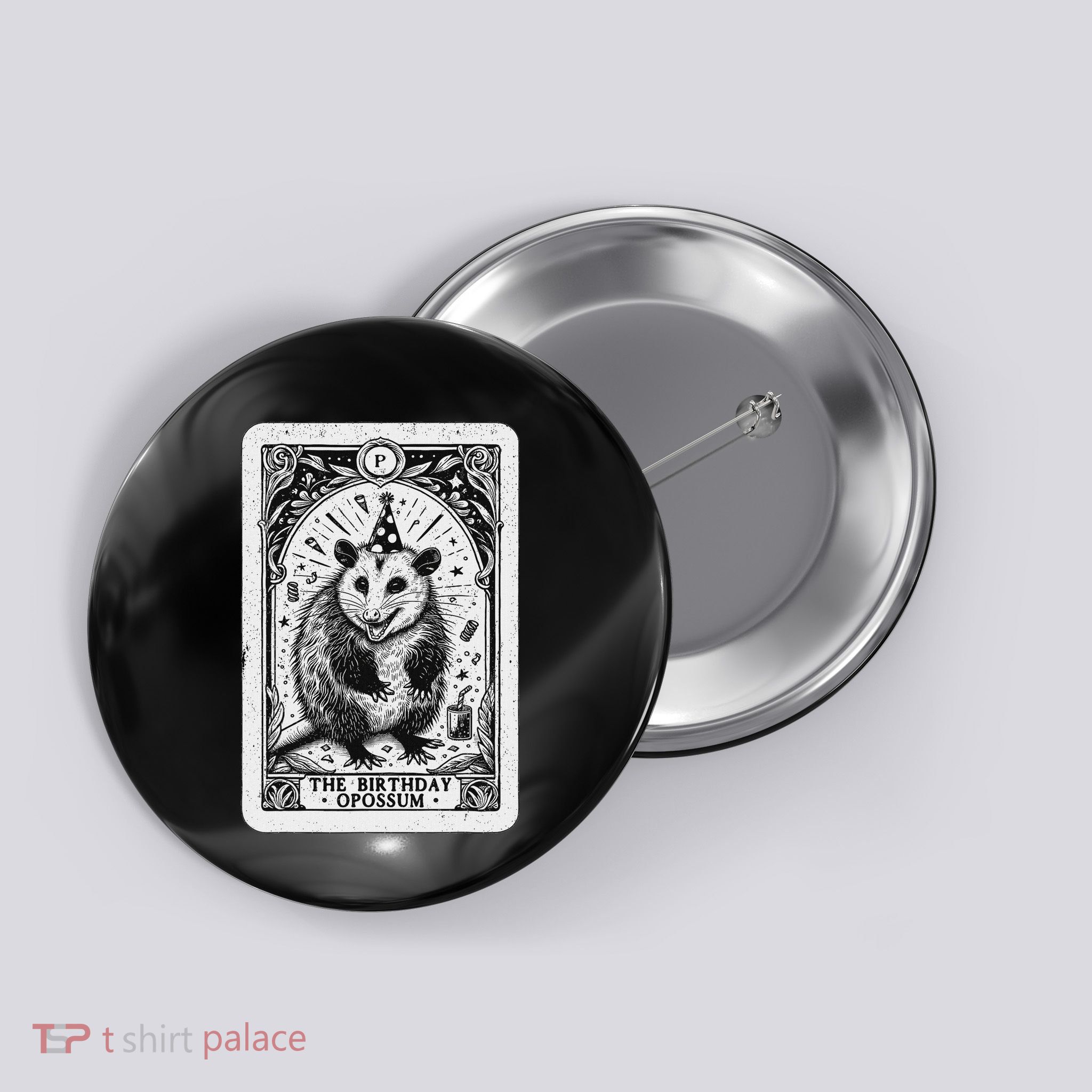 The Birthday Opossum Tarot Card Opossum Button