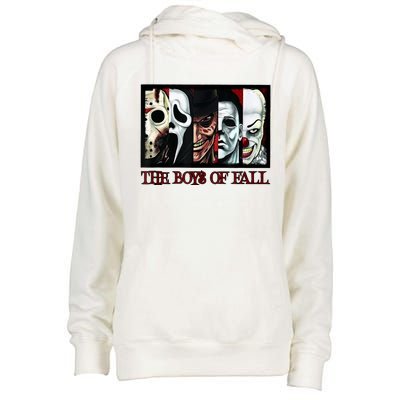 The Boyss Of Fall Horror Films Halloween Womens Funnel Neck Pullover Hood