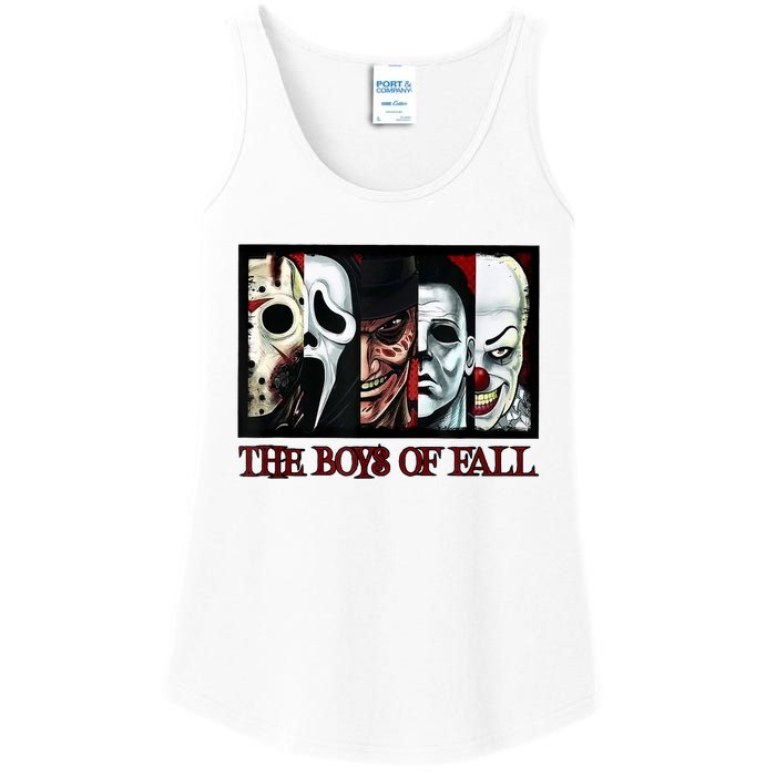 The Boyss Of Fall Horror Films Halloween Ladies Essential Tank