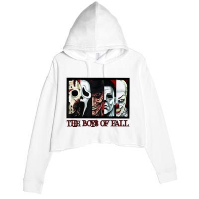 The Boyss Of Fall Horror Films Halloween Crop Fleece Hoodie