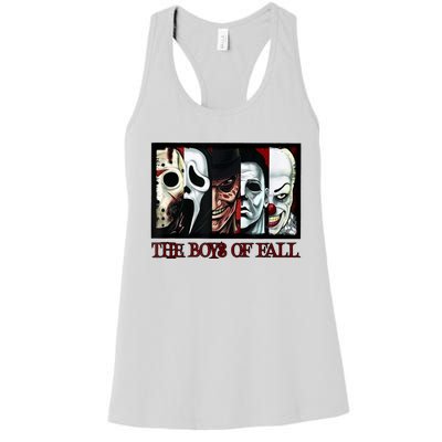 The Boyss Of Fall Horror Films Halloween Women's Racerback Tank