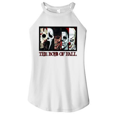 The Boyss Of Fall Horror Films Halloween Women's Perfect Tri Rocker Tank