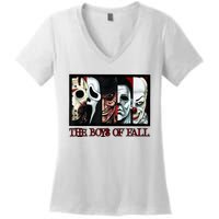 The Boyss Of Fall Horror Films Halloween Women's V-Neck T-Shirt